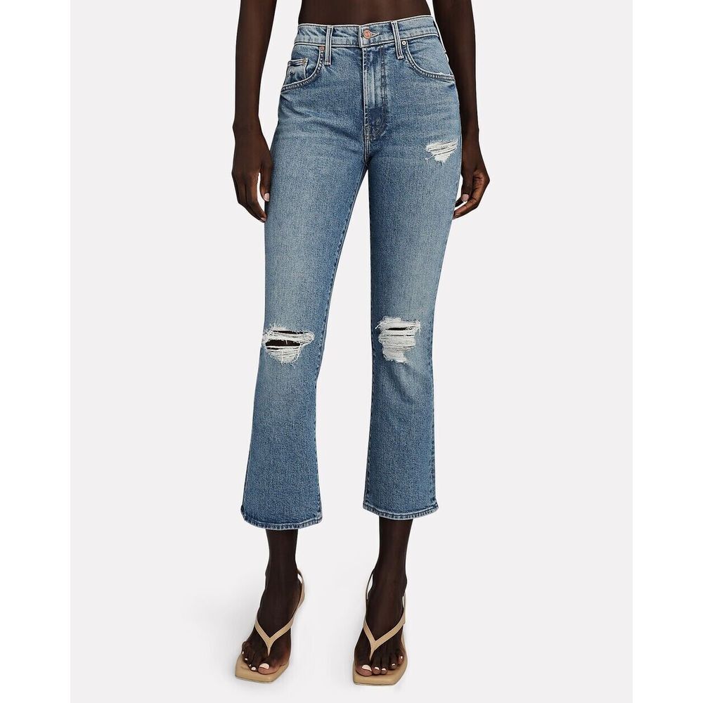 MOTHER The Insider Ankle Jeans Women 26 in Bloom and Doom Flared Designer NWOT